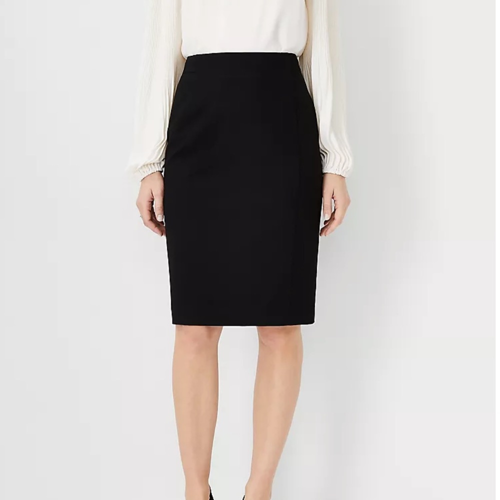 Petite Seamed Pencil Skirt - black